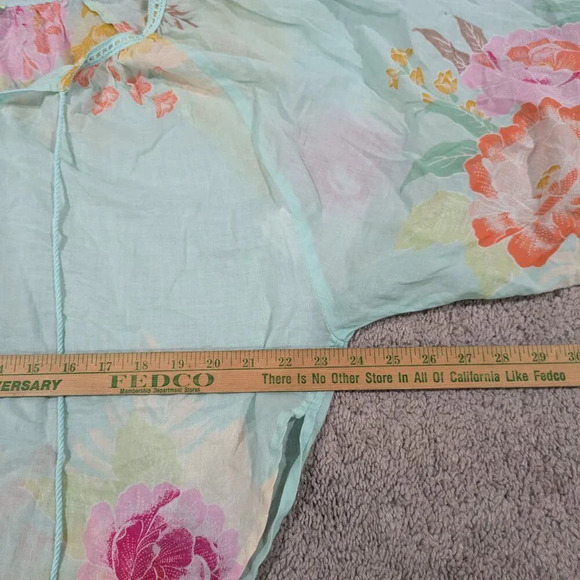 Farm Rio Blue Floral Blouse Oversized size Small - Picture 9 of 11